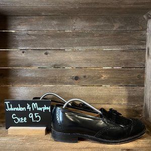 Mens‎ Johnston & Murphy Optima Black Tassel Wingtip Loafers Shoes Size 9.5 D GUC